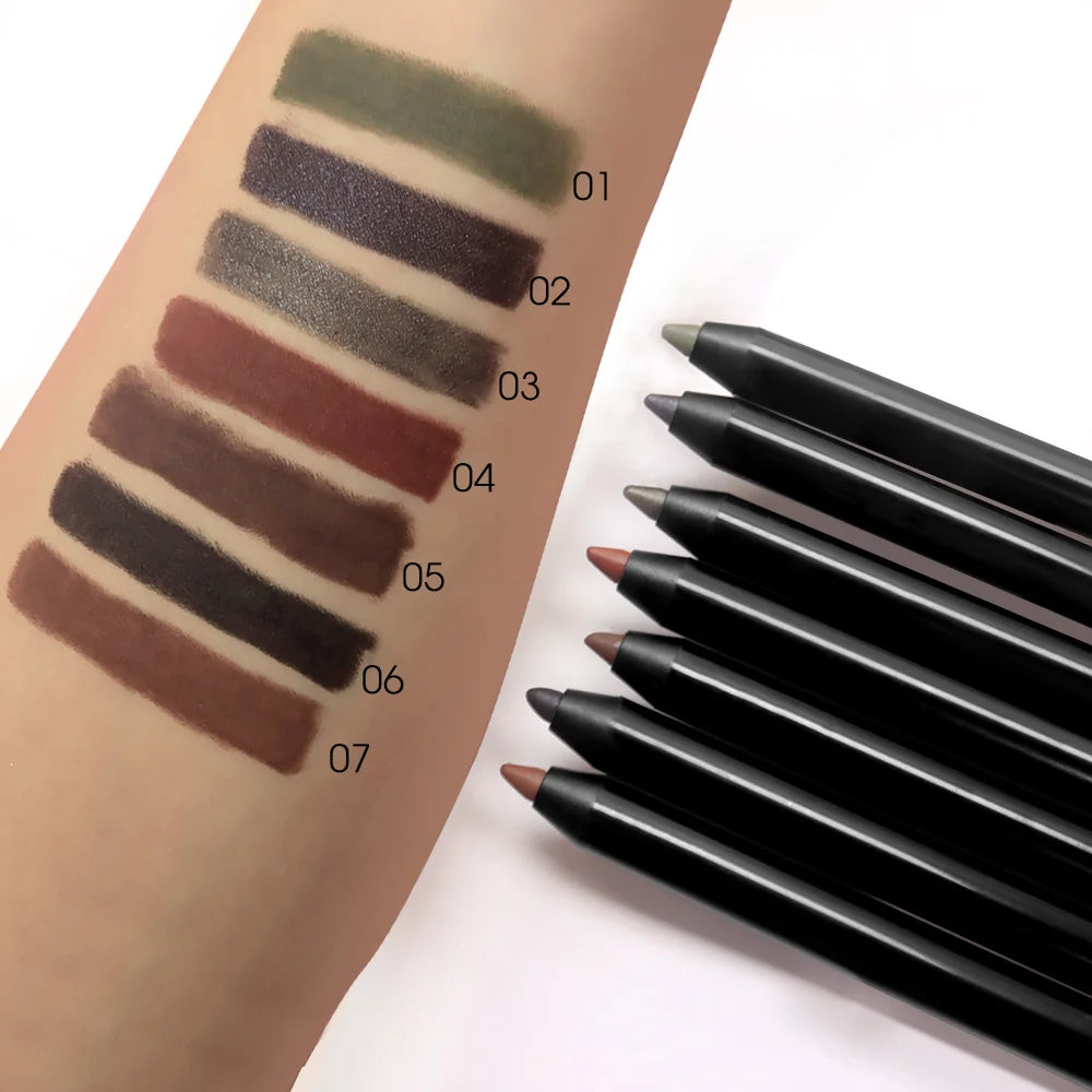 Private Label Adapter Glitter Retractable Eye Liner Tool Cosmetics Makeup Rotating Matte Waterproof Cream Eyeliner Pencil