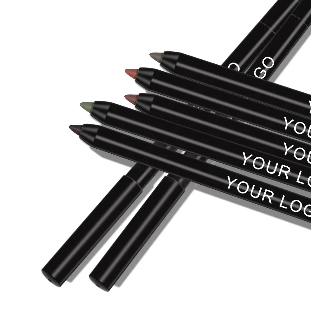 Private Label Adapter Glitter Retractable Eye Liner Tool Cosmetics Makeup Rotating Matte Waterproof Cream Eyeliner Pencil