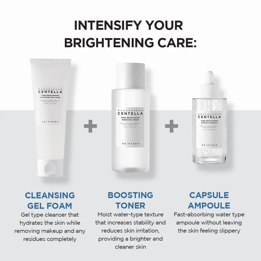 Korean Centella Brightening Capsule Ampoule Face Serum Moisturizing Cream and Makeup Cleaning Oil Skincare Original Products Set