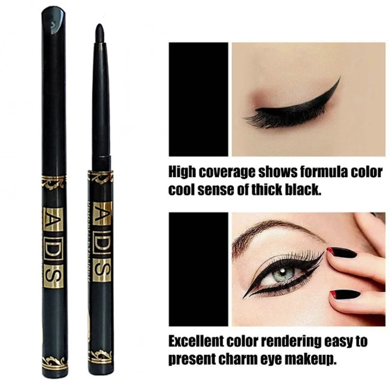 1/2/5/12pcs Waterproof Black Eyeliner Pencils Long Lasting Easy To Wear Eye Liner Gel Matte Anti-smudging for Bold Eye Makeup