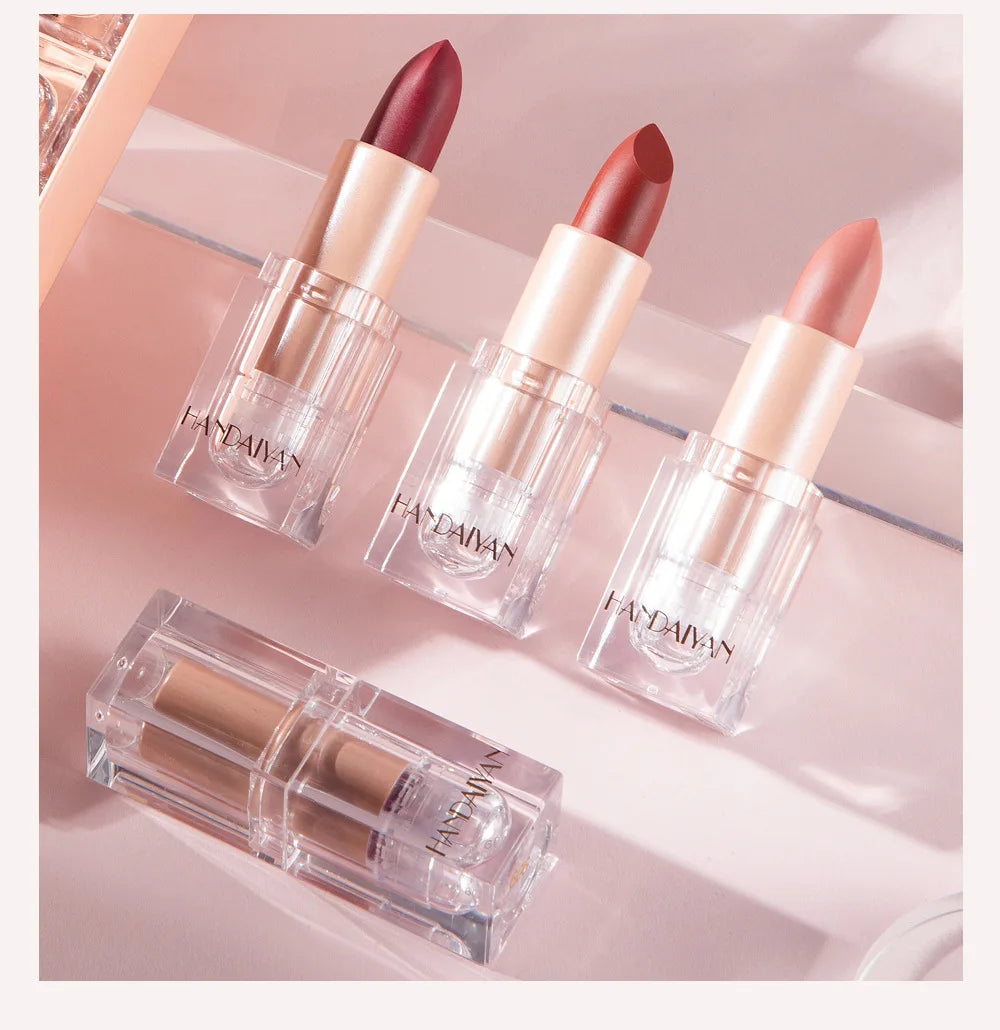 HANDAIYAN Matte Nude Lipstick Velvet Finish Lipsticks Long-Lasting Waterproof Women's Makeup Korean Cosmetic Popular Gift Item