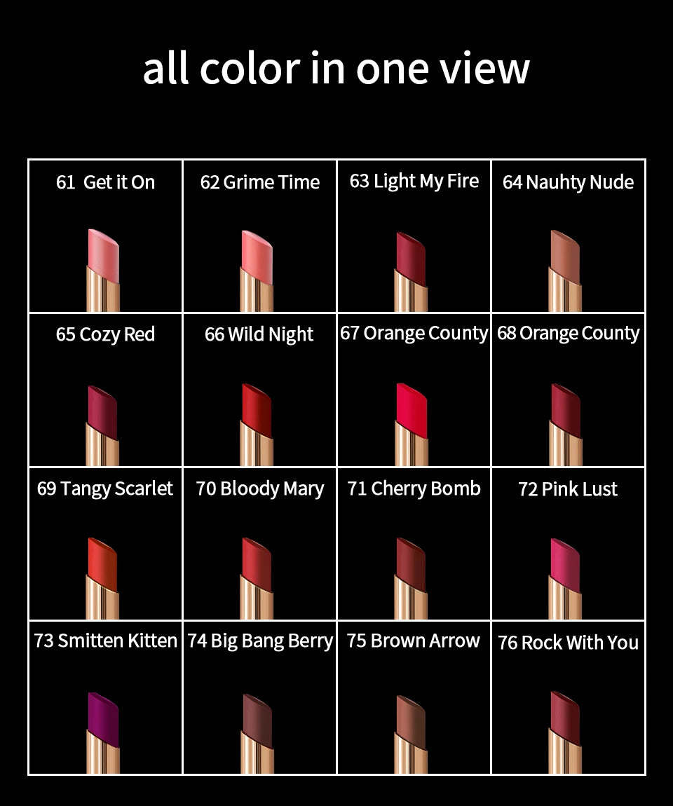 CHARMACY Long Lasting Waterproof Matte Nude Lipstick Luxury Korean Velvet Easy to Wear Lip Stick for Women Makeup Cosmetic