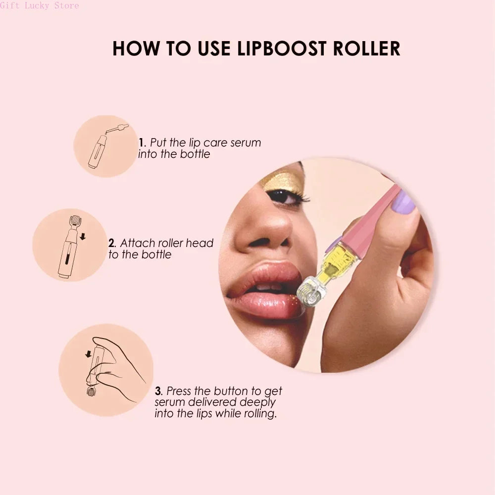 2025 New Skin Hydration Roller Micro Infusion System Oil Delivery Lip Plumper Face Brow Hair Scalp Serum Applicator Beauty Tool