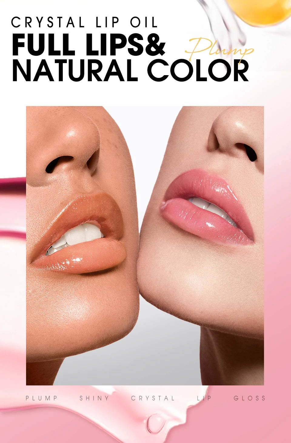 O.TWO.O Lip Oil Gloss Lip Plumper Makeup Moisturizing NonSticky Sexy Water Glossy Glitter Primer Tint Lip Balm Care Cosmetics