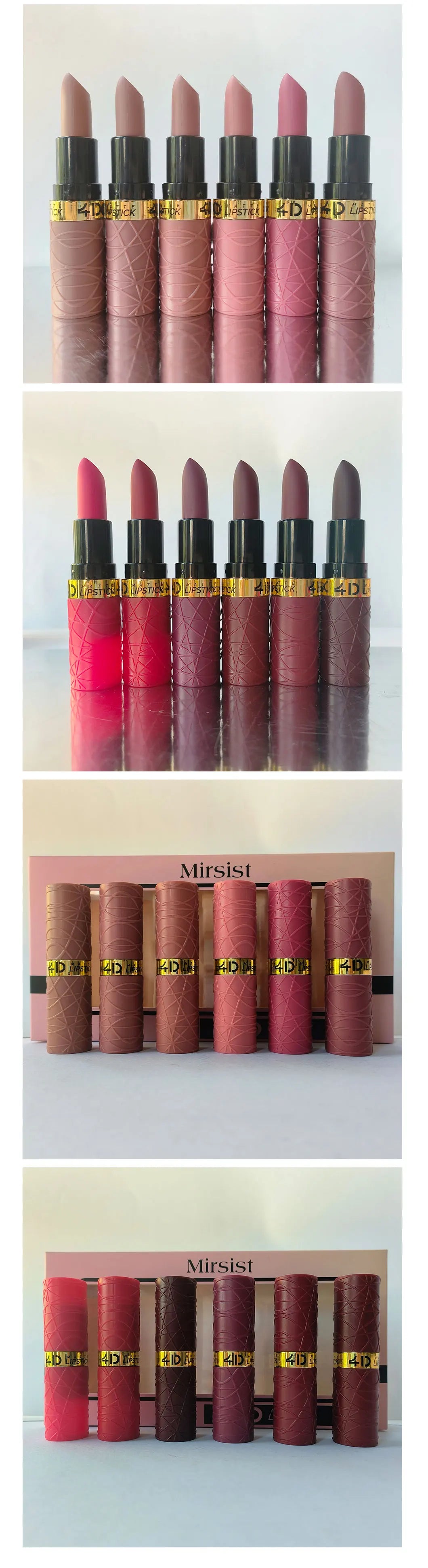 6Pcs Velvet Matte Lipstick Set Sexy Women's Lip Tint Long-Lasting Waterproof Non-Stick Moisturizing Lip Cosmetics Makeup