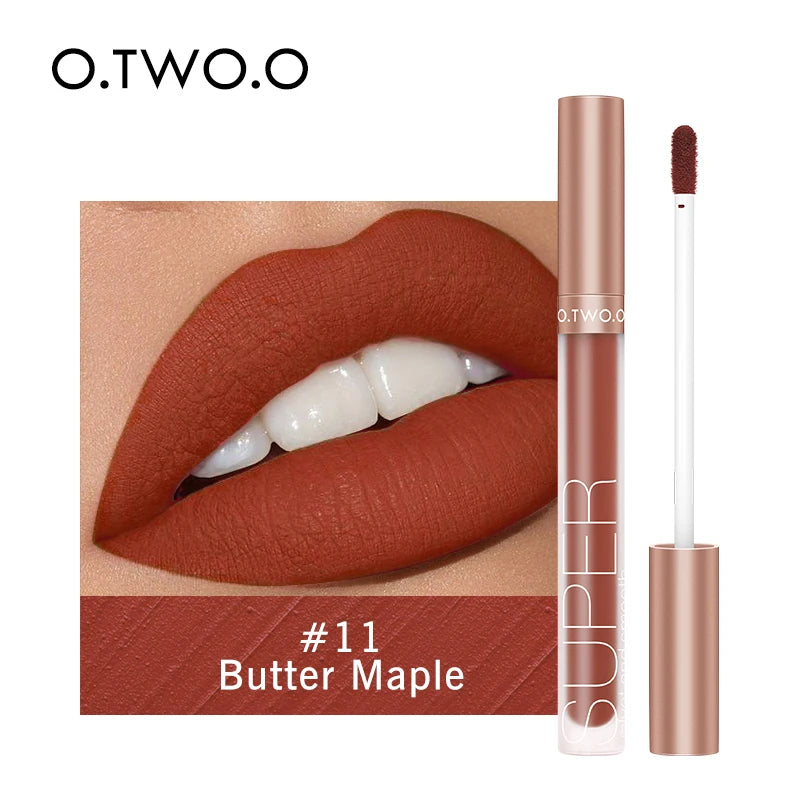 Wholesale O.TWO.O Lipstick Lip Gloss Makeup Waterproof Velvet 12 Colors Liquid Lip Stick Matte Long Lasting Sexy Red Lip Tint
