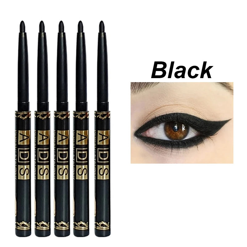 1/2/5/12pcs Waterproof Black Eyeliner Pencils Long Lasting Easy To Wear Eye Liner Gel Matte Anti-smudging for Bold Eye Makeup