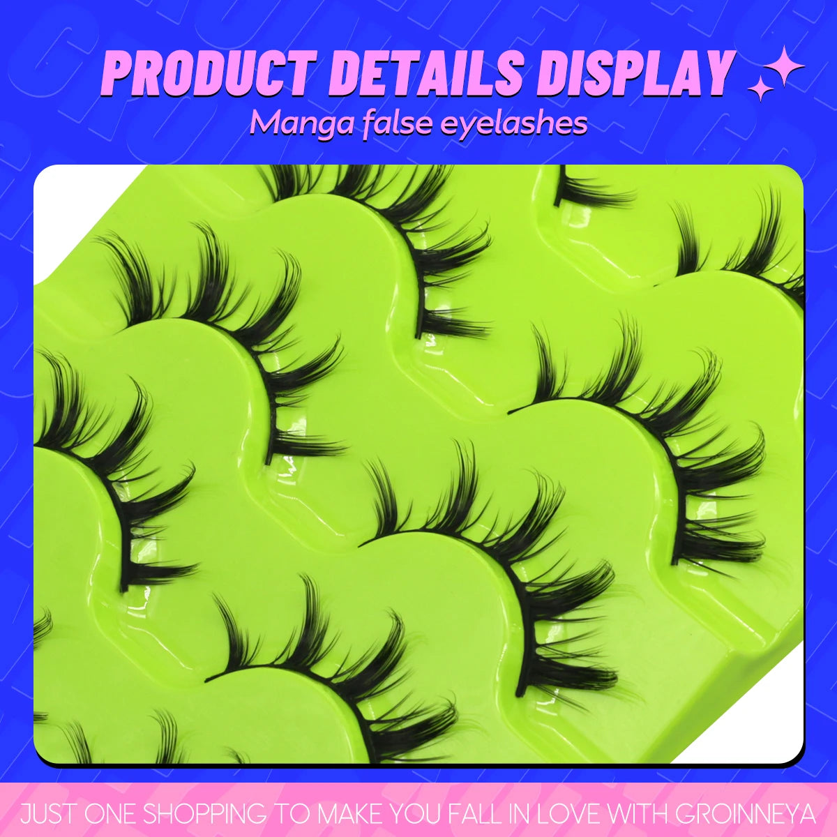 Manga Lashes Cat eye 3D Natural False Lashes Eyelashes Natural Look Manga Lashes Soft Cross Wispy Natural Eyelash Extension
