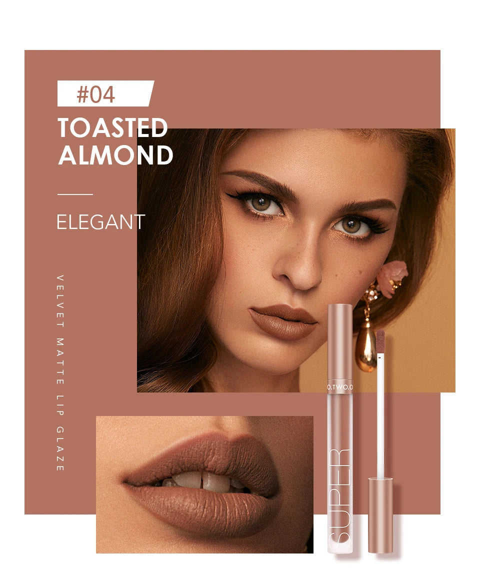 Wholesale O.TWO.O Lipstick Lip Gloss Makeup Waterproof Velvet 12 Colors Liquid Lip Stick Matte Long Lasting Sexy Red Lip Tint