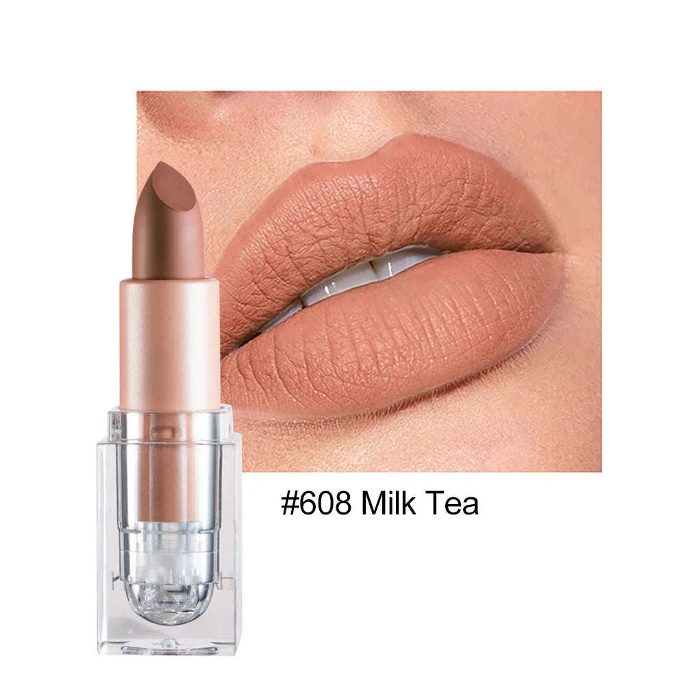 HANDAIYAN Matte Nude Lipstick Velvet Finish Lipsticks Long-Lasting Waterproof Women's Makeup Korean Cosmetic Popular Gift Item