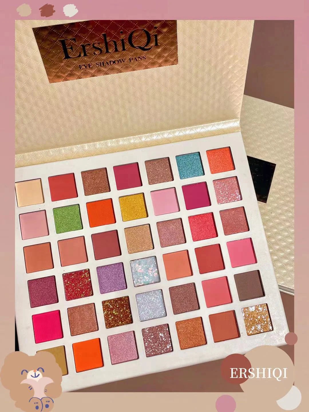 42 Colors Cute Girl Eyeshadow Palette Glitter Pearlescent Eyeshadow Waterproof Eye Plate Shimmer Matte Makeup Female Cosmetics