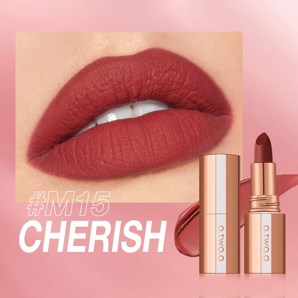 O.TWO.O Lipstick Lip Tint Matte Long Lasting Waterproof Velvet Not Fading Sexy Non-stick Cup Lip Glaze Makeup Cosmetics