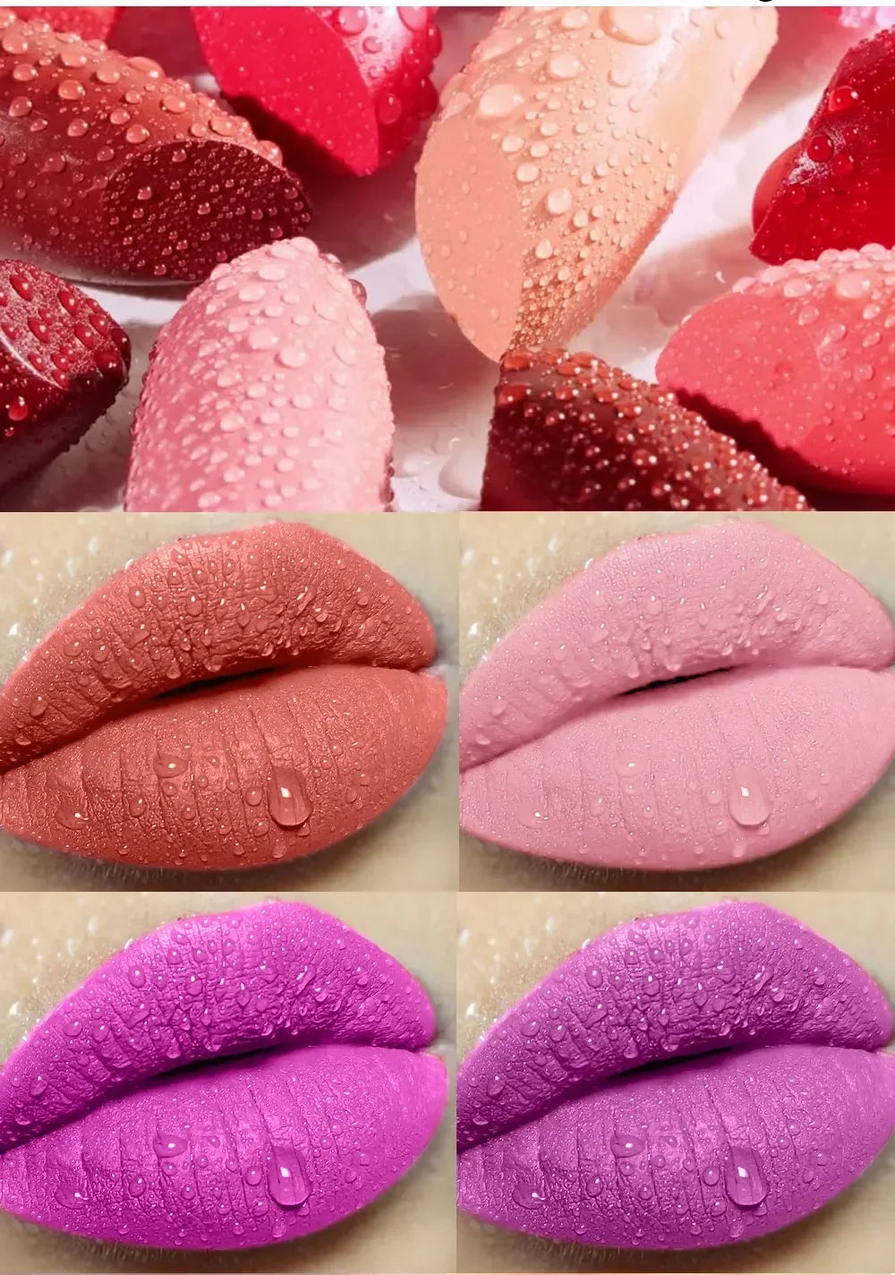 Matte Lipstick 5 Colors Nude Red Moisturizer Smooth Lipstick Long Lasting Waterproof Lipstick Matte & Pearl Finish Makeup Gift