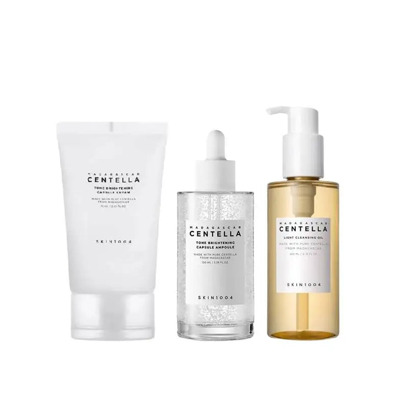 Korean Centella Brightening Capsule Ampoule Face Serum Moisturizing Cream and Makeup Cleaning Oil Skincare Original Products Set