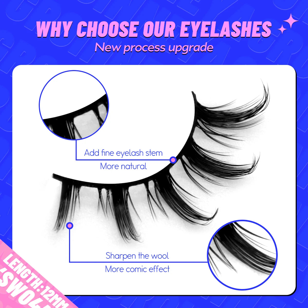 Manga Lashes Cat eye 3D Natural False Lashes Eyelashes Natural Look Manga Lashes Soft Cross Wispy Natural Eyelash Extension