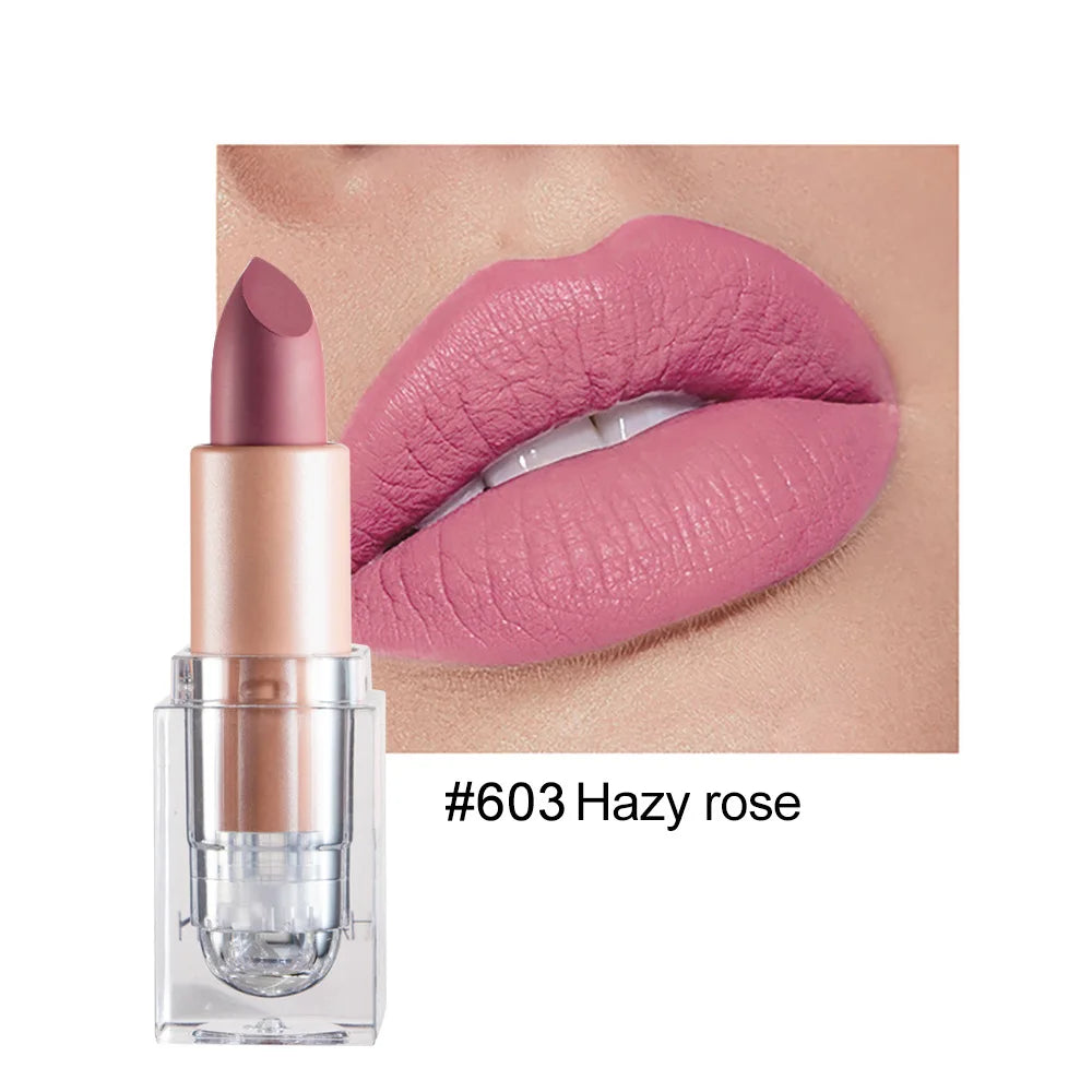 HANDAIYAN Matte Nude Lipstick Velvet Finish Lipsticks Long-Lasting Waterproof Women's Makeup Korean Cosmetic Popular Gift Item