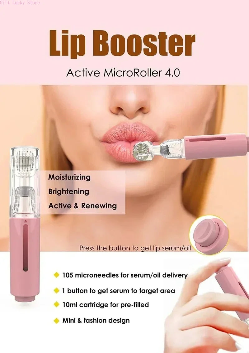 2025 New Skin Hydration Roller Micro Infusion System Oil Delivery Lip Plumper Face Brow Hair Scalp Serum Applicator Beauty Tool
