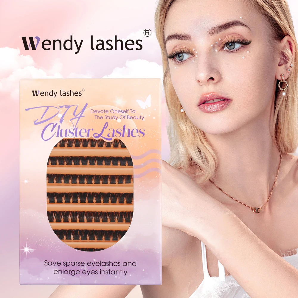 Wendy Lashes 60D/80D Lash Extension Kit 8-16mm Mix Lashes and Bond and Tweezers Faux Mink Eyelash Cilios Eyelash Supplies