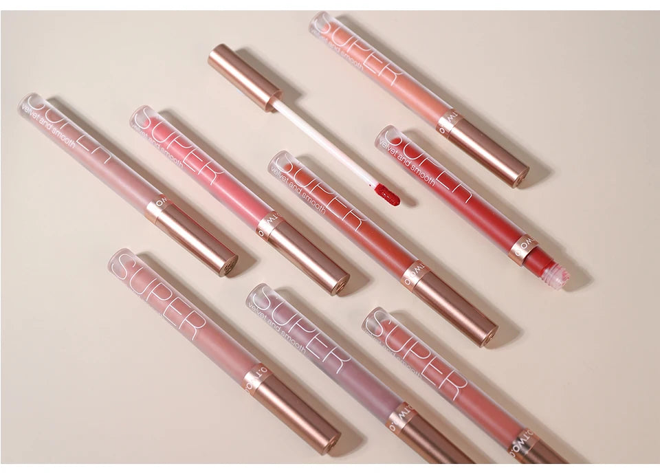 Wholesale O.TWO.O Lipstick Lip Gloss Makeup Waterproof Velvet 12 Colors Liquid Lip Stick Matte Long Lasting Sexy Red Lip Tint
