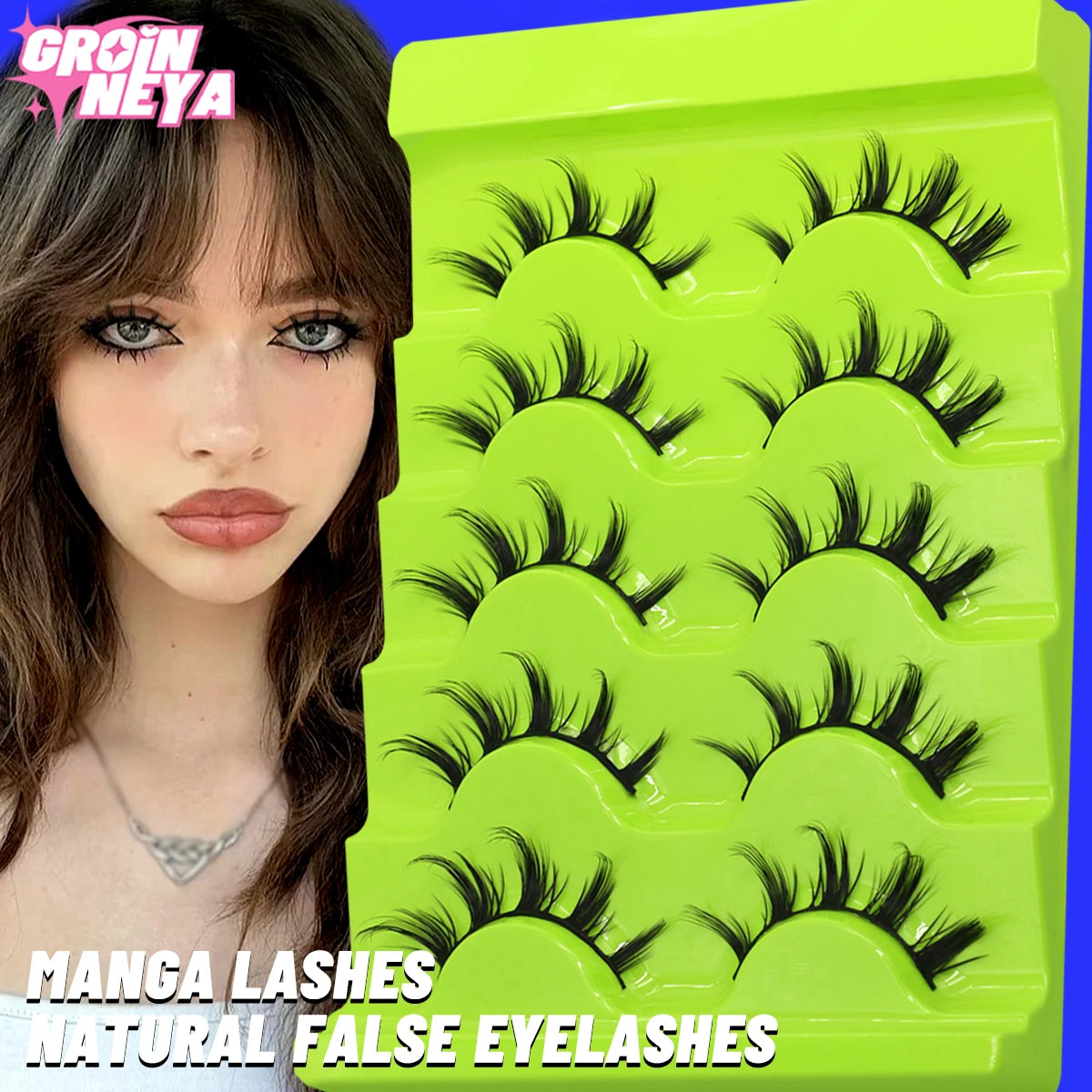 Manga Lashes Cat eye 3D Natural False Lashes Eyelashes Natural Look Manga Lashes Soft Cross Wispy Natural Eyelash Extension