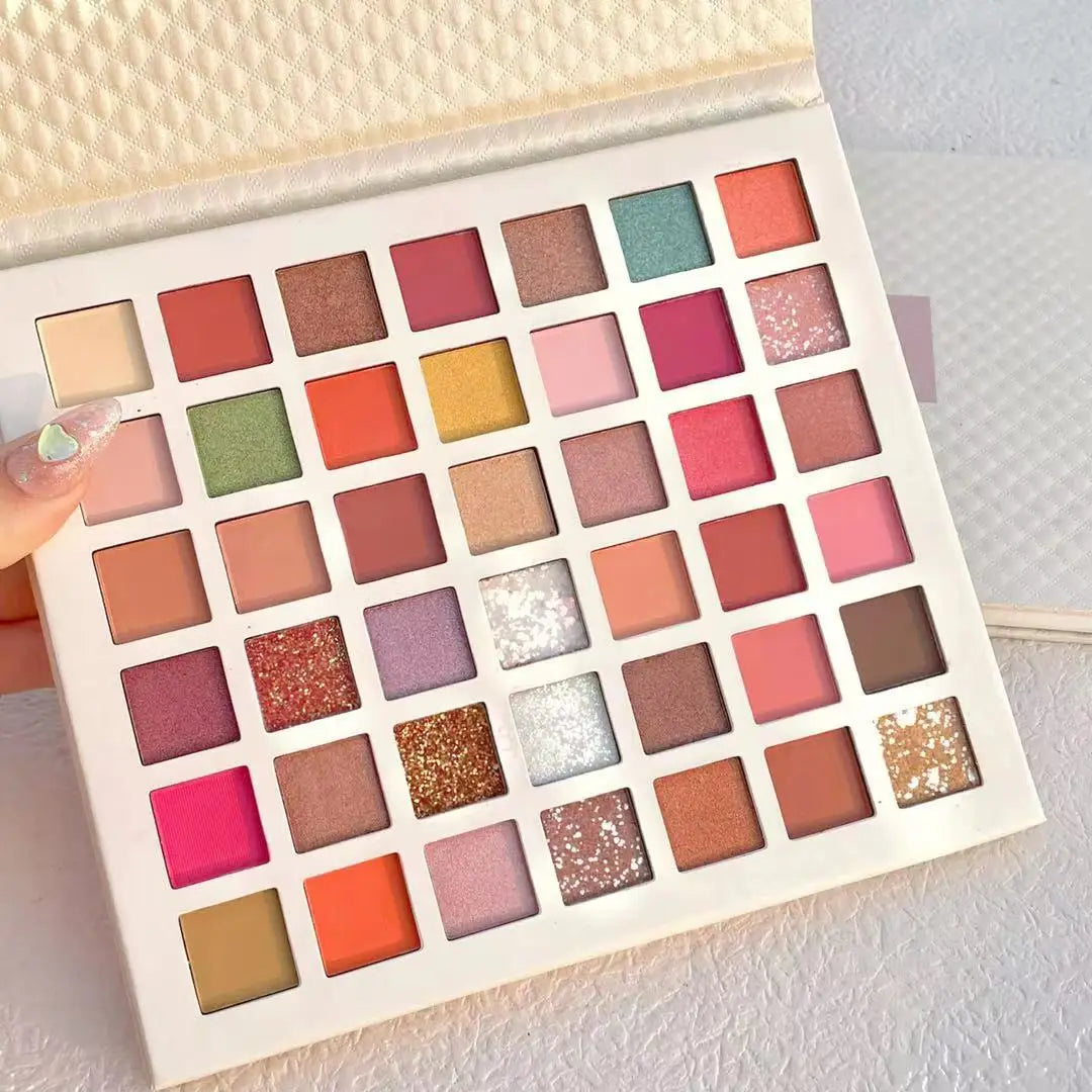 42 Colors Cute Girl Eyeshadow Palette Glitter Pearlescent Eyeshadow Waterproof Eye Plate Shimmer Matte Makeup Female Cosmetics