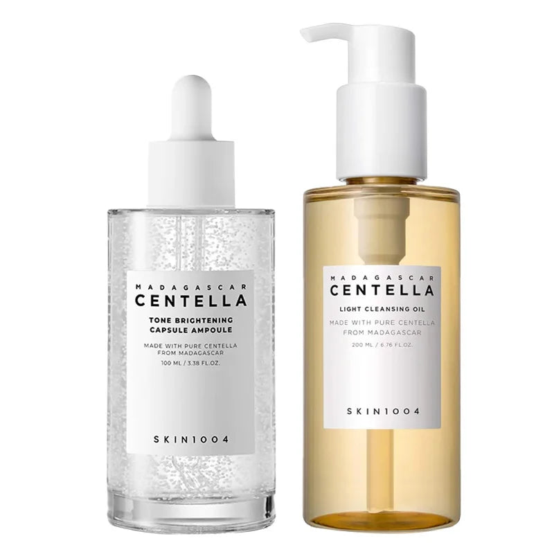 Korean Centella Brightening Capsule Ampoule Face Serum Moisturizing Cream and Makeup Cleaning Oil Skincare Original Products Set