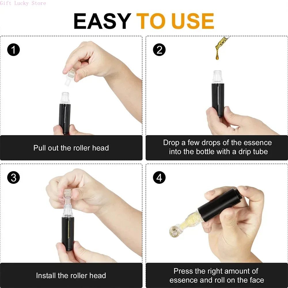 2025 New Skin Hydration Roller Micro Infusion System Oil Delivery Lip Plumper Face Brow Hair Scalp Serum Applicator Beauty Tool