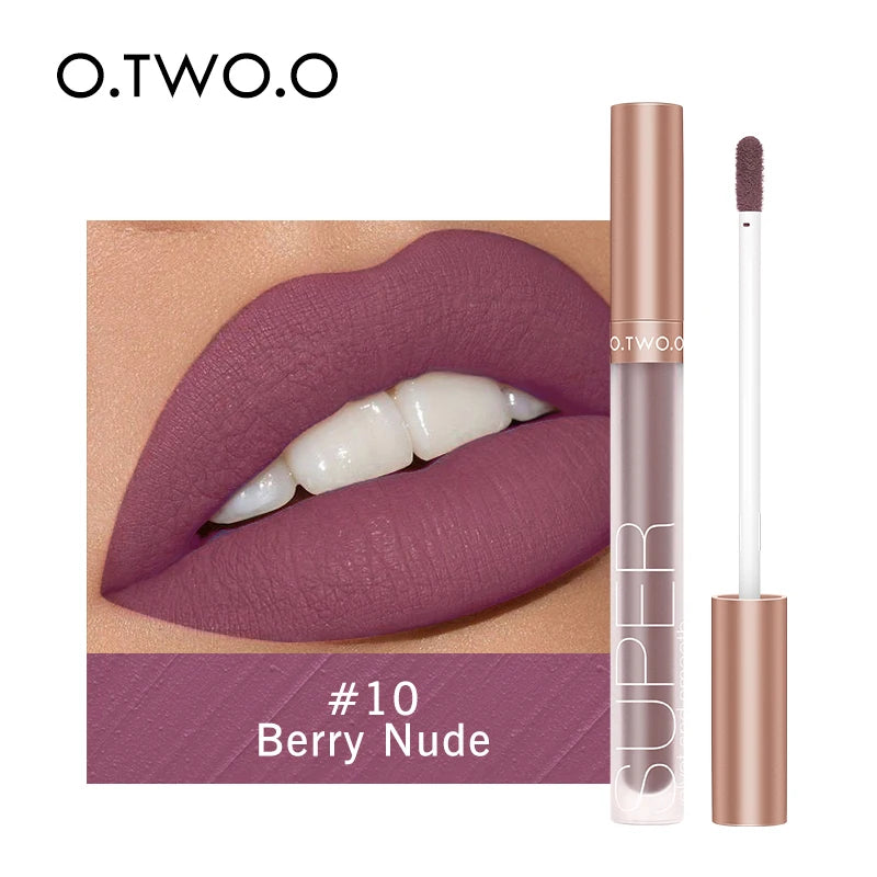 Wholesale O.TWO.O Lipstick Lip Gloss Makeup Waterproof Velvet 12 Colors Liquid Lip Stick Matte Long Lasting Sexy Red Lip Tint