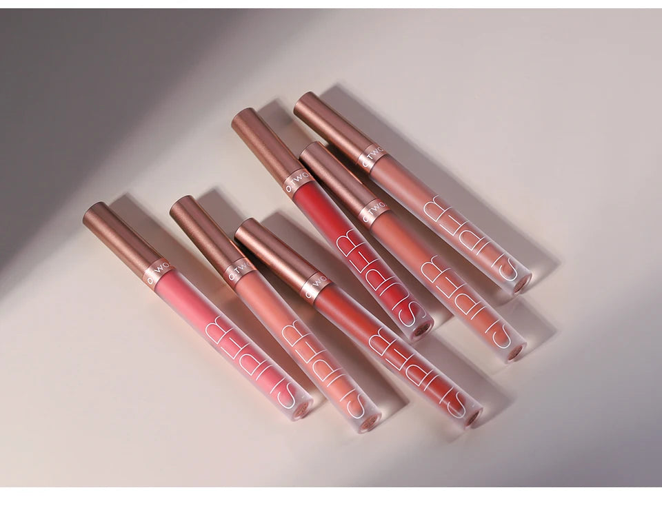 Wholesale O.TWO.O Lipstick Lip Gloss Makeup Waterproof Velvet 12 Colors Liquid Lip Stick Matte Long Lasting Sexy Red Lip Tint