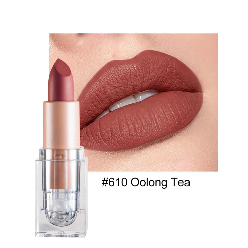 HANDAIYAN Matte Nude Lipstick Velvet Finish Lipsticks Long-Lasting Waterproof Women's Makeup Korean Cosmetic Popular Gift Item