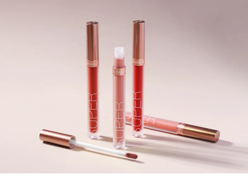Wholesale O.TWO.O Lipstick Lip Gloss Makeup Waterproof Velvet 12 Colors Liquid Lip Stick Matte Long Lasting Sexy Red Lip Tint