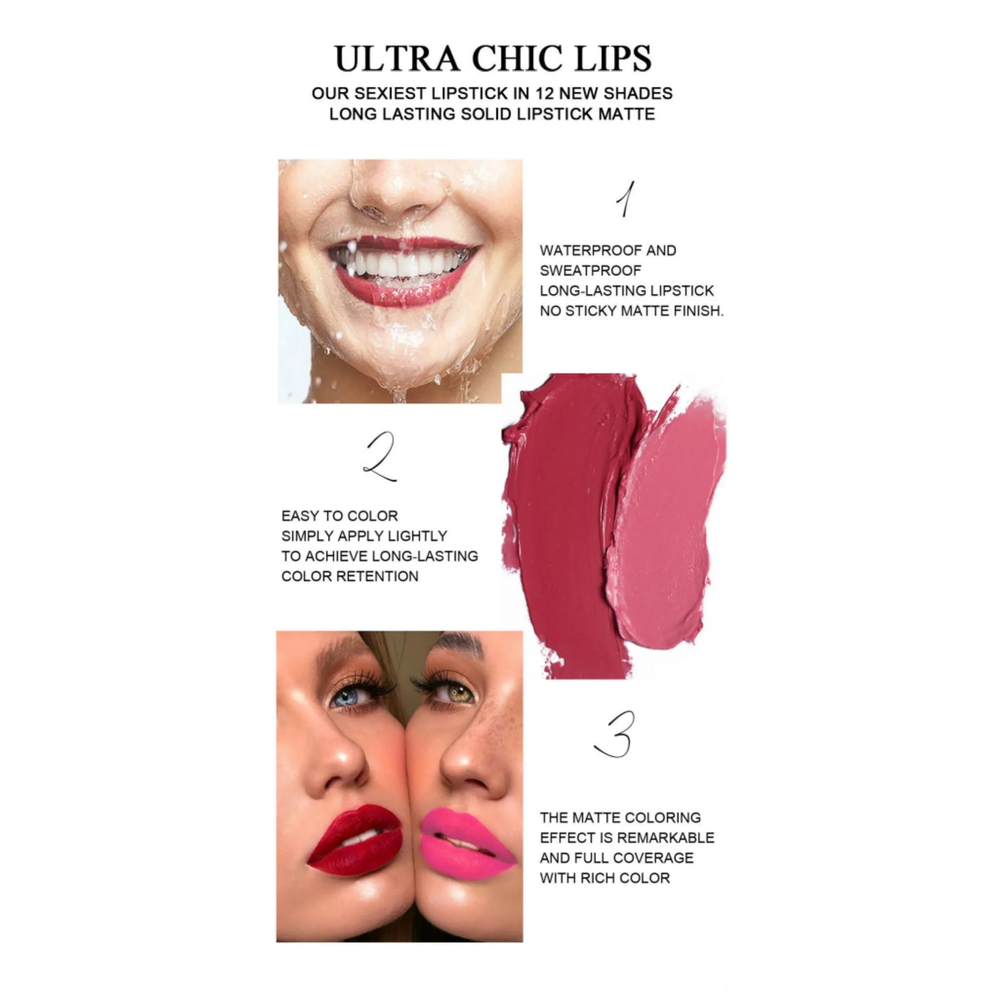 6Pcs Velvet Matte Lipstick Set Sexy Women's Lip Tint Long-Lasting Waterproof Non-Stick Moisturizing Lip Cosmetics Makeup