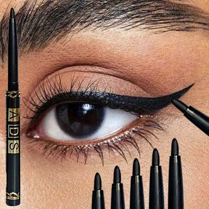 1/2/5/12pcs Waterproof Black Eyeliner Pencils Long Lasting Easy To Wear Eye Liner Gel Matte Anti-smudging for Bold Eye Makeup
