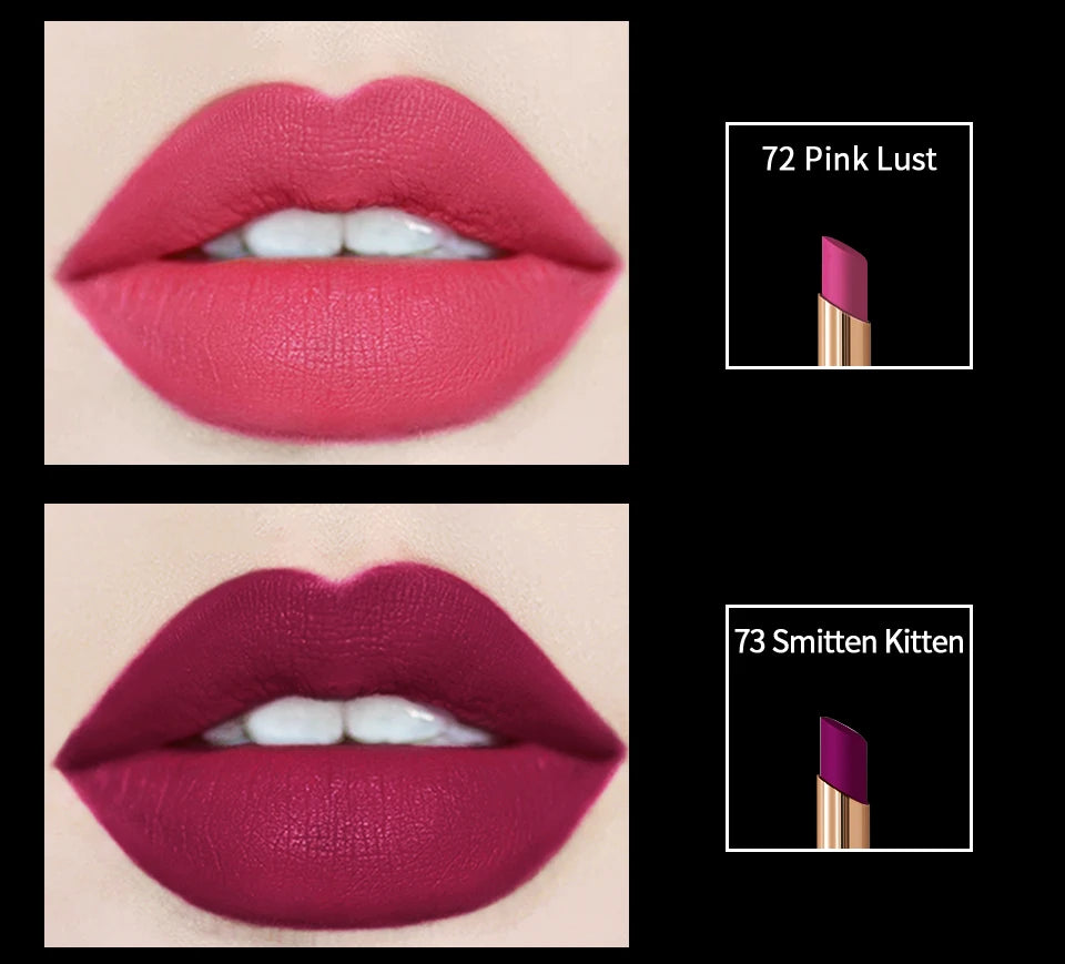 CHARMACY Long Lasting Waterproof Matte Nude Lipstick Luxury Korean Velvet Easy to Wear Lip Stick for Women Makeup Cosmetic