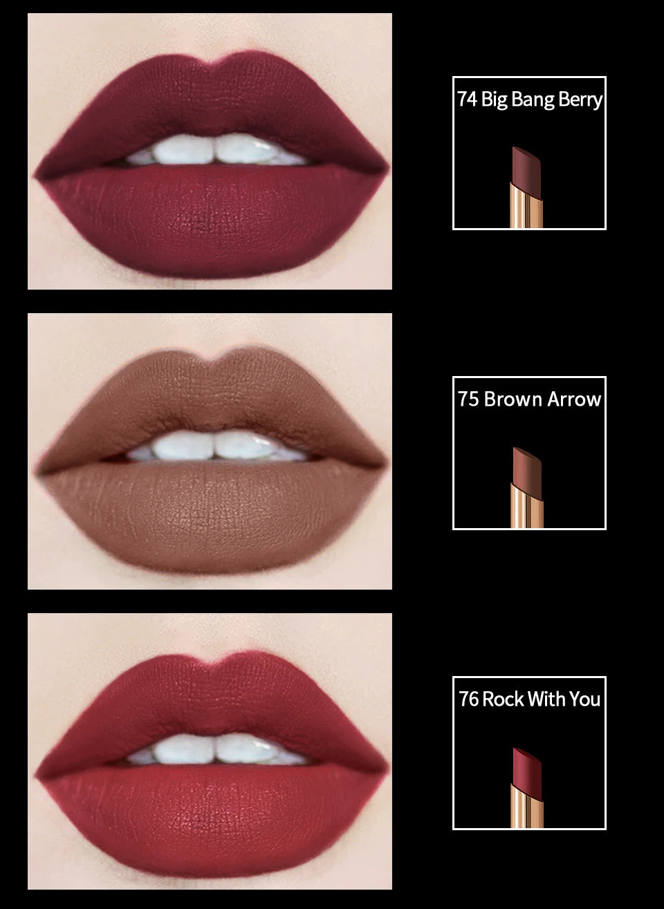 CHARMACY Long Lasting Waterproof Matte Nude Lipstick Luxury Korean Velvet Easy to Wear Lip Stick for Women Makeup Cosmetic