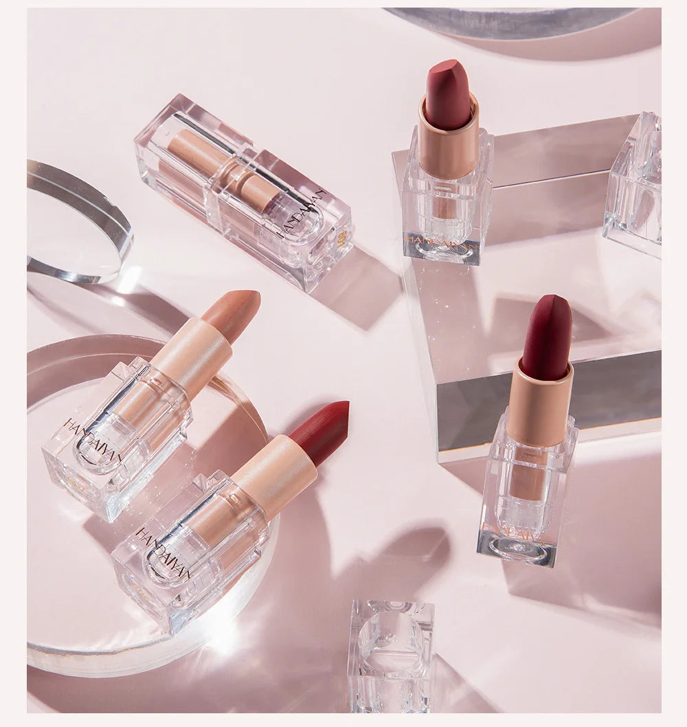 HANDAIYAN Matte Nude Lipstick Velvet Finish Lipsticks Long-Lasting Waterproof Women's Makeup Korean Cosmetic Popular Gift Item