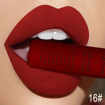 Nude Matte Lip Gloss Long-lasting Velvet Lipstick Waterproof Non-stick Cup Sexy Red Dark Lip Tint Purple Black Lip Glaze Makeup