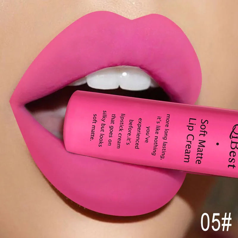 Nude Matte Lip Gloss Long-lasting Velvet Lipstick Waterproof Non-stick Cup Sexy Red Dark Lip Tint Purple Black Lip Glaze Makeup