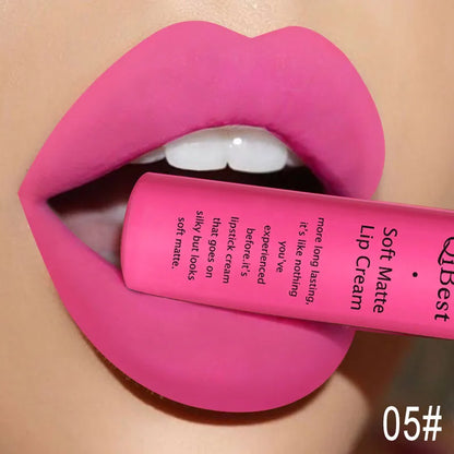 Nude Matte Lip Gloss Long-lasting Velvet Lipstick Waterproof Non-stick Cup Sexy Red Dark Lip Tint Purple Black Lip Glaze Makeup