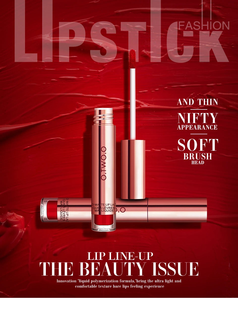 O.TWO.O 12 colors High Quality Velvet Matte lipstick Long Lasting Lips Makeup Waterproof Easy to Wear Matte Liquid Lip Gloss