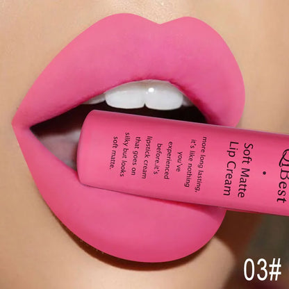 Nude Matte Lip Gloss Long-lasting Velvet Lipstick Waterproof Non-stick Cup Sexy Red Dark Lip Tint Purple Black Lip Glaze Makeup
