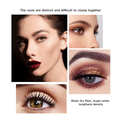 2pcs/set Black Mascara Beauty Makeup 4D Curling Lash Eyelash Extension Waterproof Liquid Volume Mascara Long-wearing Cosmetic