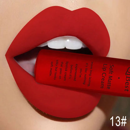 Nude Matte Lip Gloss Long-lasting Velvet Lipstick Waterproof Non-stick Cup Sexy Red Dark Lip Tint Purple Black Lip Glaze Makeup