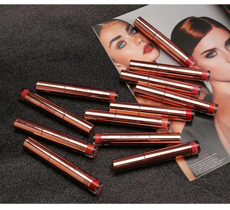 O.TWO.O 12 colors High Quality Velvet Matte lipstick Long Lasting Lips Makeup Waterproof Easy to Wear Matte Liquid Lip Gloss