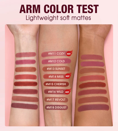 O.TWO.O Matte Lipstick Long Lasting Waterproof Lip Stick Smudge-free Classic Highly Pigmented Velvet Finish Lip Tint Makeup