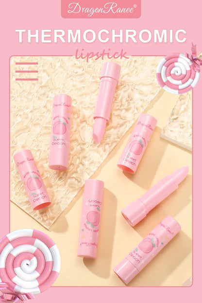 1PC Color Changing Lip Balm Temperature Change Tinted Lipstick Peach Moisturizing Lasting Waterproof Makeup Lip Care Cosmetics