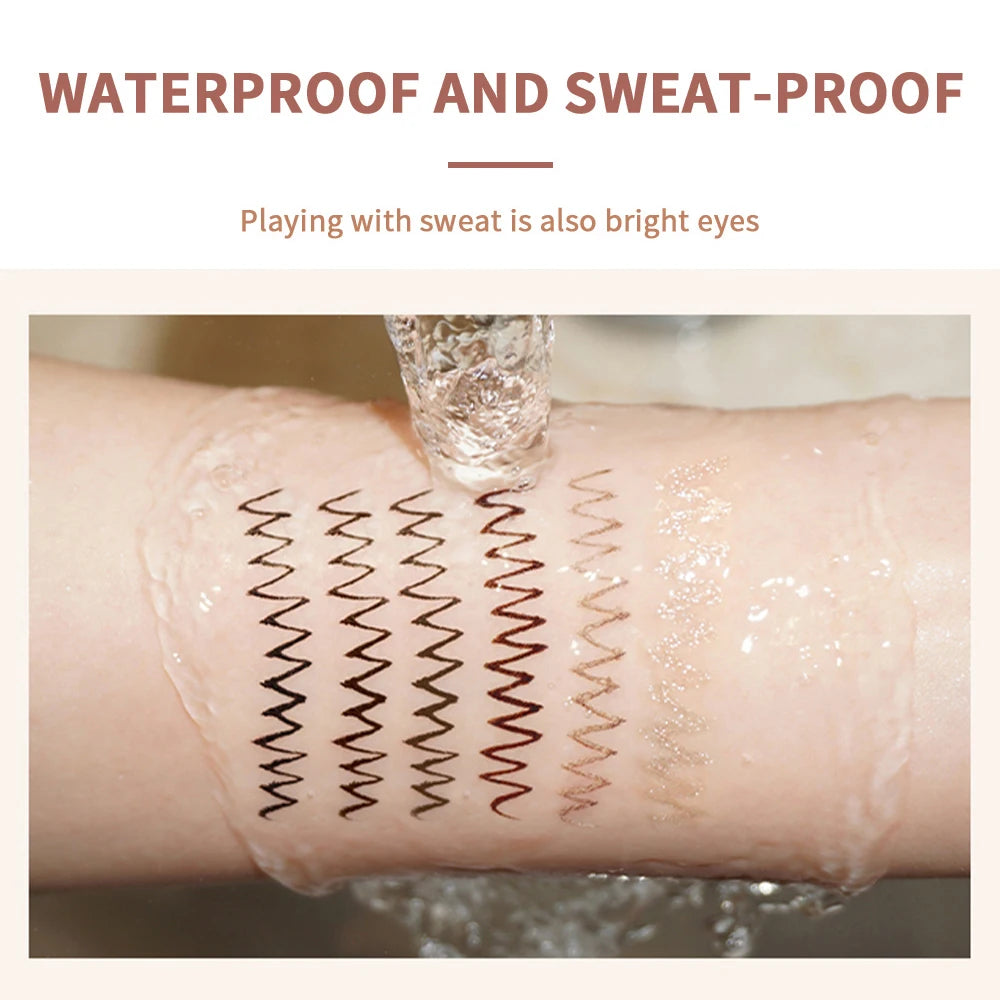 Waterproof Liquid Eyeliner Pen Cosmetic Lower Lashes Lying Silkworm Quick Drying 12 Hour Wear Ultra Fine Black Eyeliner Makeup