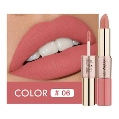O.TWO.O 2 in 1 Matte Lipstick Lip Gloss Cosmetics Waterproof Pintalabios Batom Mate Lips Makeup Rouge 12 Colors Lip Stick