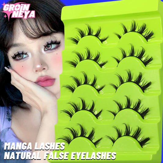 Manga Lashes Cat eye 3D Natural False Lashes Eyelashes Natural Look Manga Lashes Soft Cross Wispy Natural Eyelash Extension