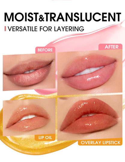 O.TWO.O Lip Oil Gloss Lip Plumper Makeup Moisturizing NonSticky Sexy Water Glossy Glitter Primer Tint Lip Balm Care Cosmetics